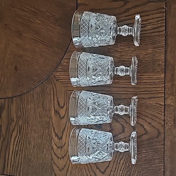 S/4 Vintage Imperial Glass - Ohio Clear Cape Cod 6oz Low Water Goblets - Picture 1 of 4